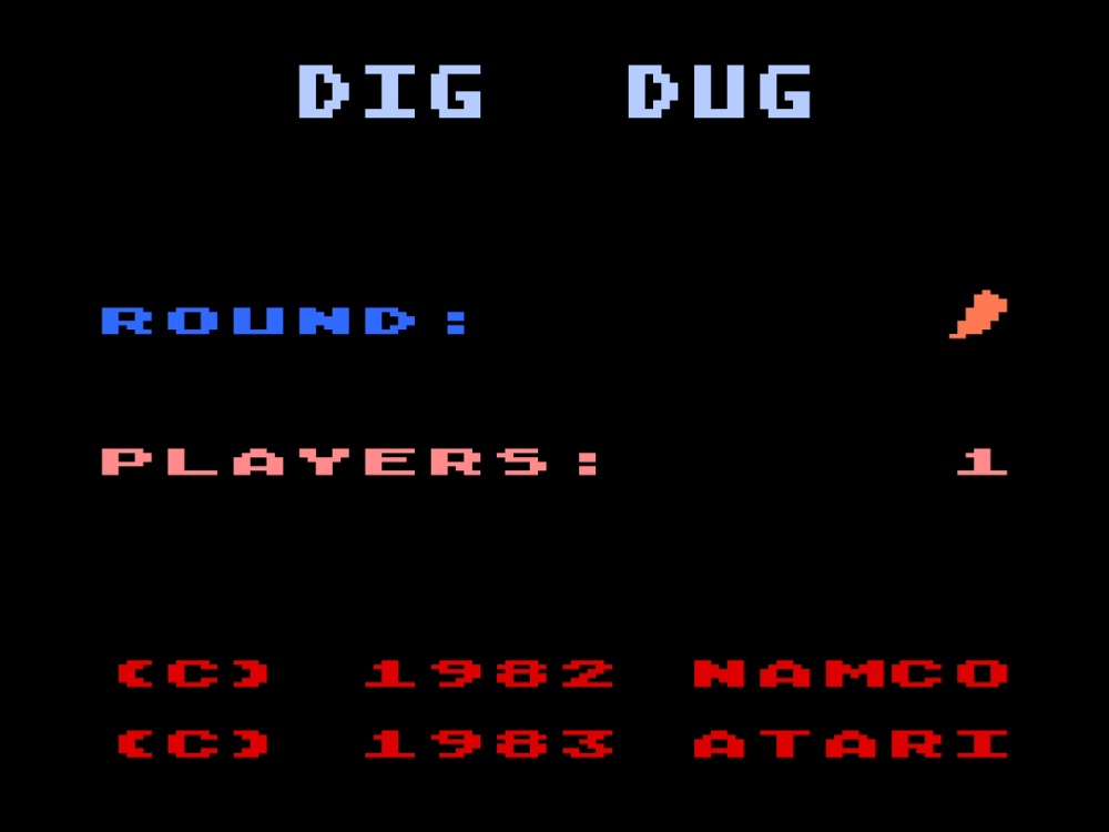 Title Screen of Dig Dug for Atari 5200